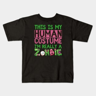 Zombie Human Halloween costume, Funny Halloween Costume Tee Design Kids T-Shirt